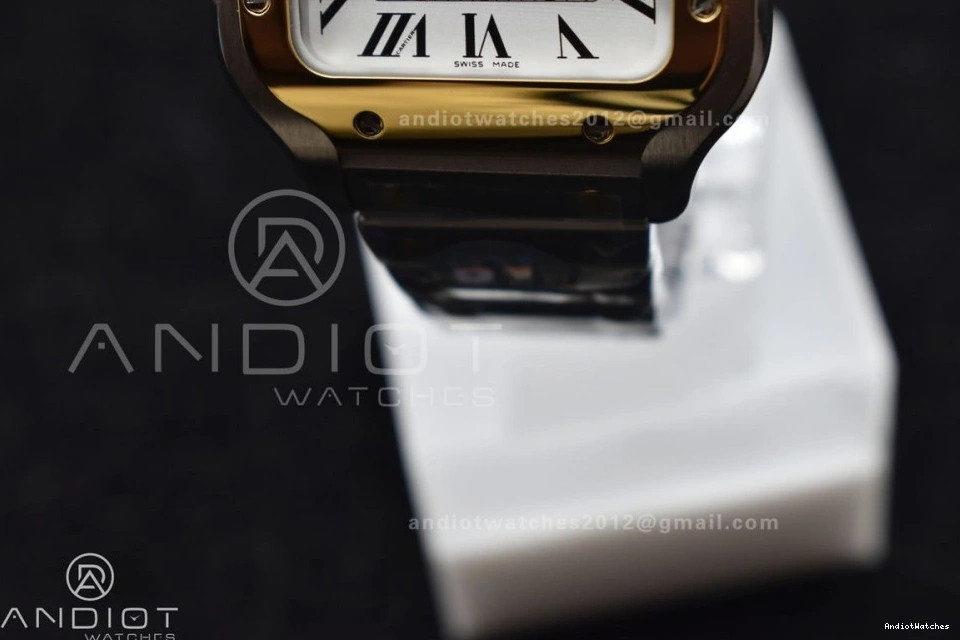SmartLinks YG 1:1 1096 on Cartier SS MIYOTA YG Best V 35mm Bracelet 9015 BVF SS Dial Edition StreetReady de Santos White 0513